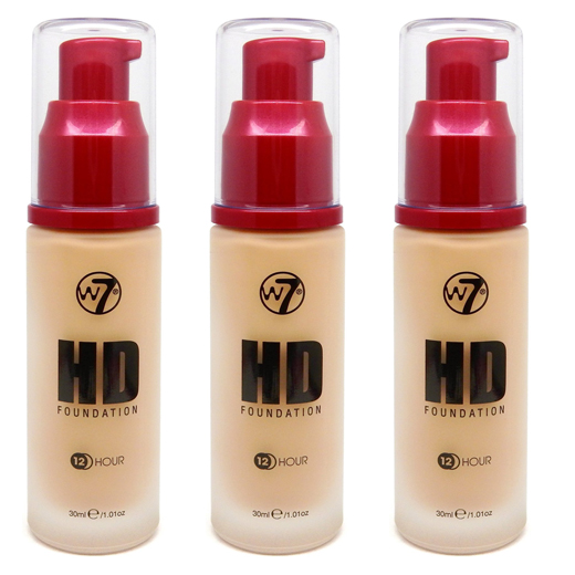 W7 HD foundation sand beige 3 stuks per display