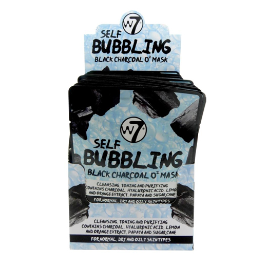 W7 Bubbling Black Charcoal face mask 24 stuks per display