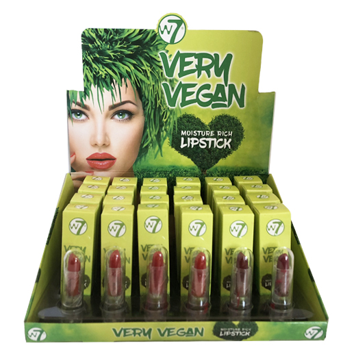 W7 Very Vegan Red Lipstick display