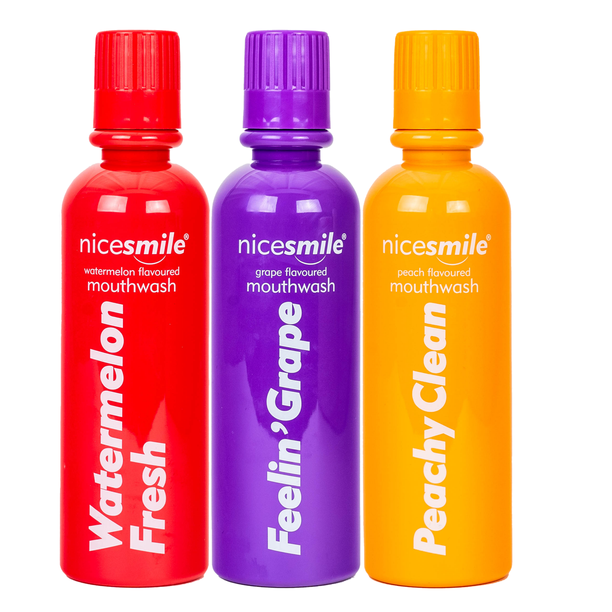 Nice Smile Mouthwash Mixed Case Peach/Watermelon/Grape (12)