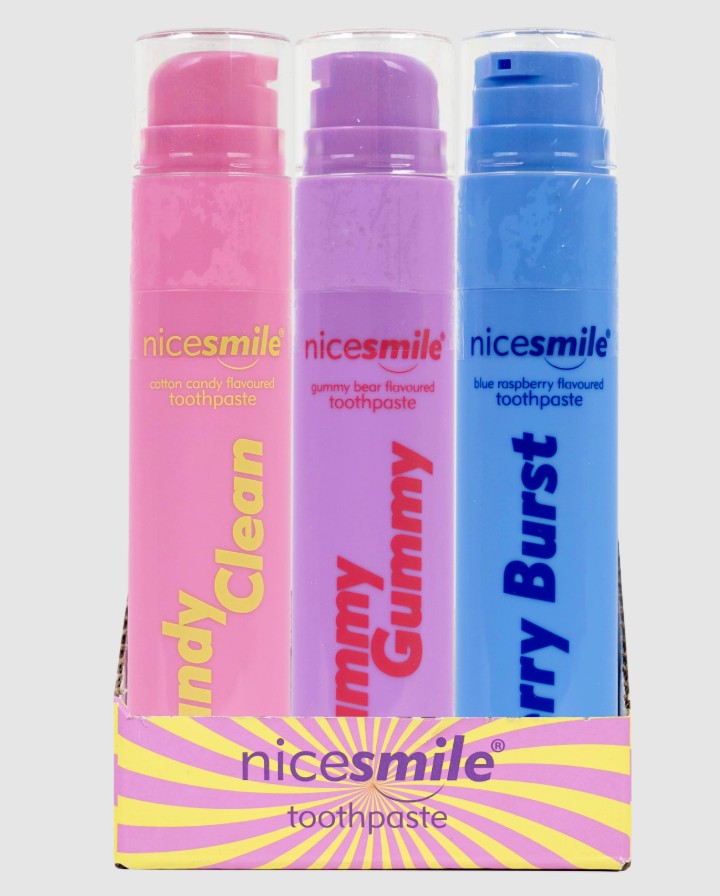 Nice Smile Tandpasta - Candy/Gummy & Raspberry (12)