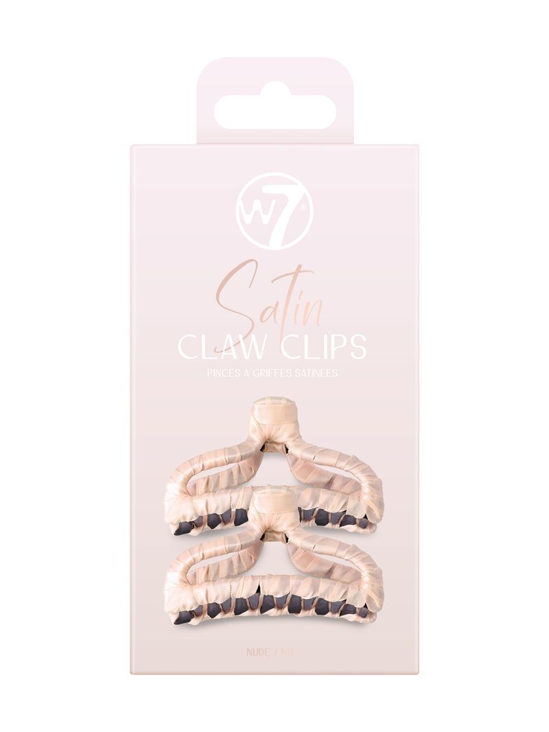 W7 Satin Claw Hair Clip Set - Nude (2-pack)