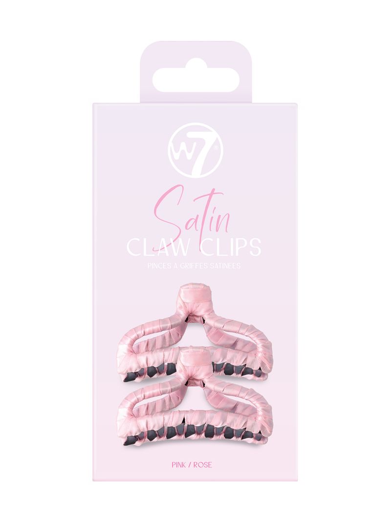 W7 Satin Claw Hair Clip Set - Pink (2-pack)