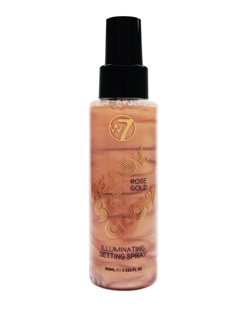 W7 Ready Set Glow Setting Spray - Rose Gold